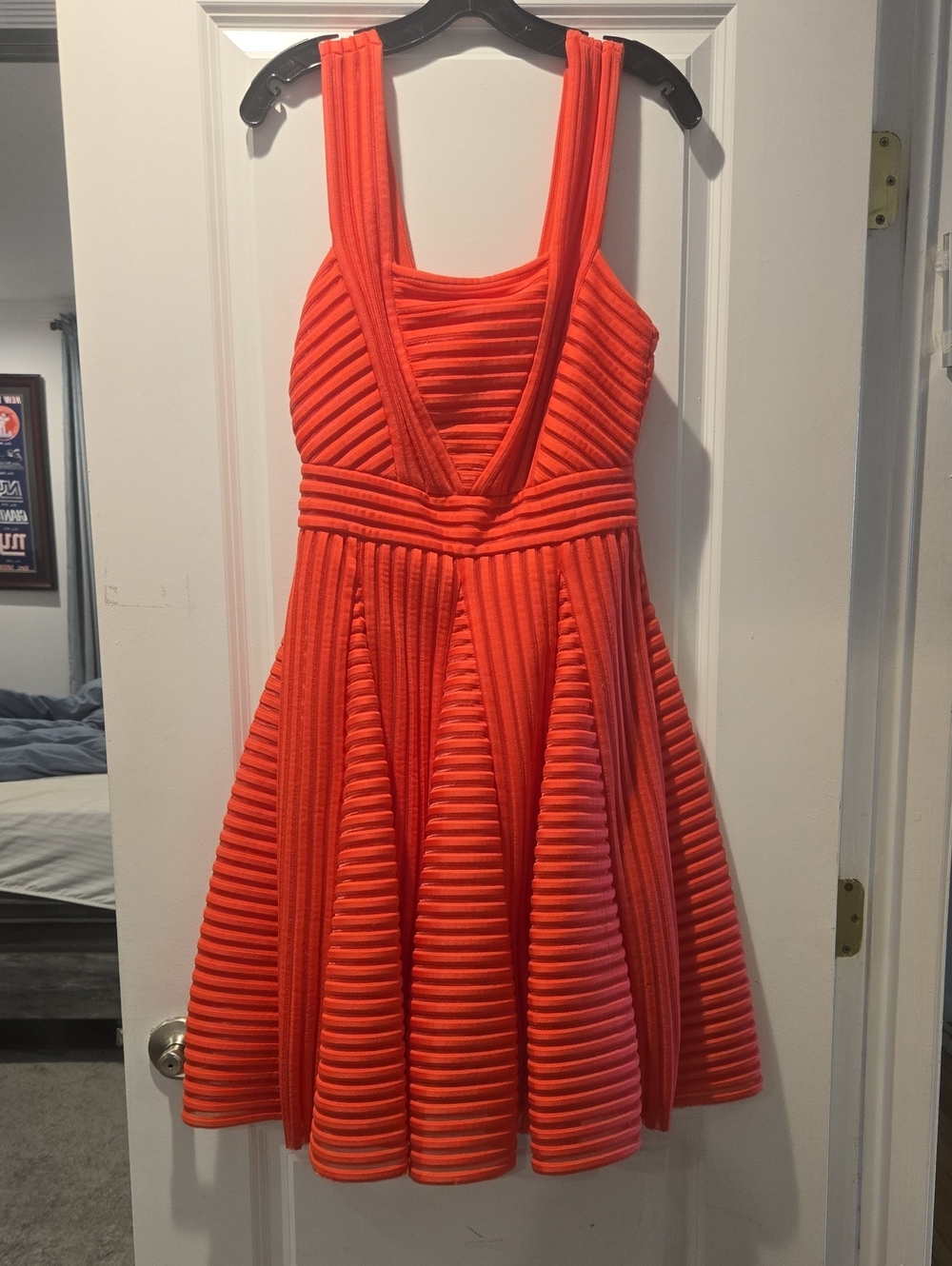 Maje Coral Ribbed Fit & Flare Dress